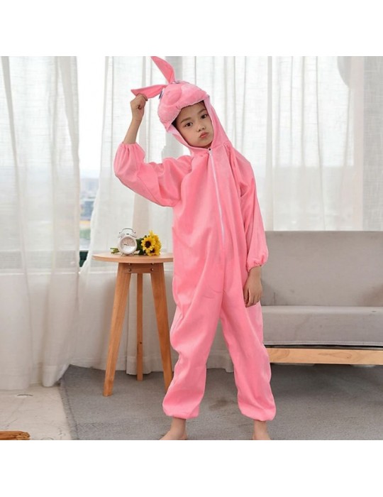 Çocuk Tavşan Kostümü Pembe Renk 6-7 Yaş 120 cm