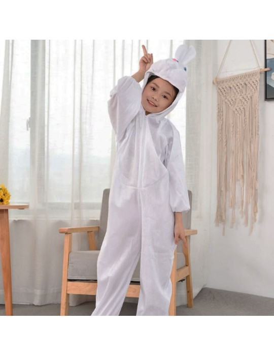 Çocuk Tavşan Kostümü Beyaz Renk 2-3 Yaş 80 cm