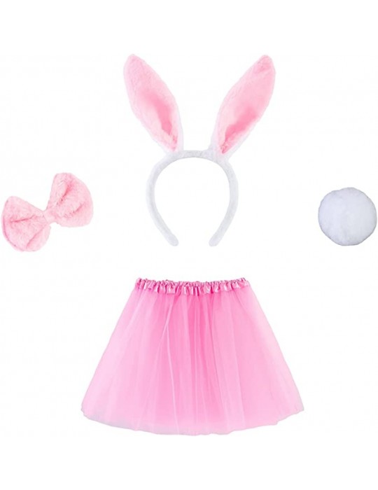Tavşan Tacı Eteği Papyonu ve Kuyruk Kostüm Seti Pembe Renk Çocuk Boy
