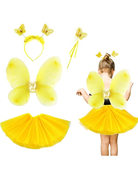 Sarı Kostümü Çocuk - Sarı Kostüm Aksesuar Seti 4 Parça