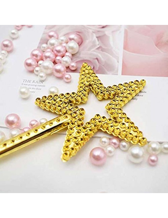 Altın Renk Yıldız Peri Asası Peri Değneği 34 cm 1 Adet