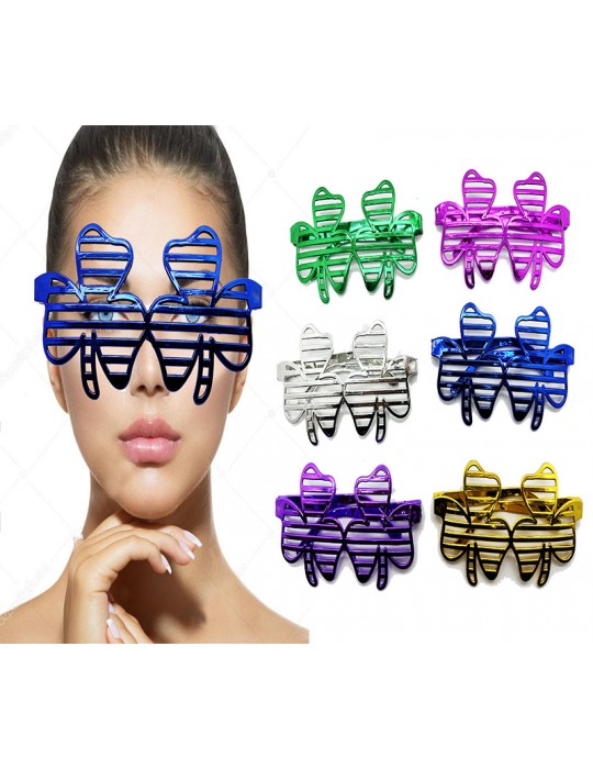 Metalize Ekstra Parlak Yaprak Panjur Parti Gözlüğü 6 Renk 6 Adet