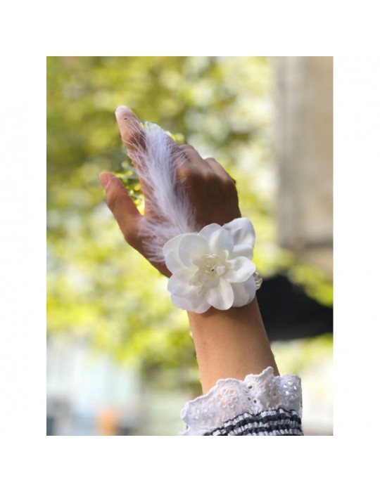 Bride to be Gelin Bilekliği Tüy ve İnci Boncuk Beyaz Renkli Bekarlığa Veda Partisi Bilekliği 10 Adet