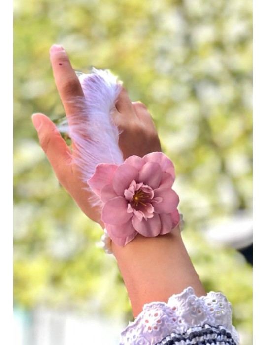 Bride to be Gelin Bilekliği Tüy ve İnci Boncuk Pembe Renkli Bekarlığa Veda Partisi Bilekliği 10 Adet