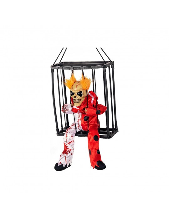 Hareketli Sesli Sensörlü Mahkum Joker İskelet Dekorasyon 22x27 cm