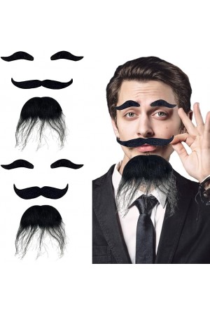 Siyah Renk Kendinden Yapışkanlı Takma Sakal Bıyık ve Kaş Seti Siyah Renk Kendinden Yapışkanlı Takma Sakal Bıyık ve Kaş Seti