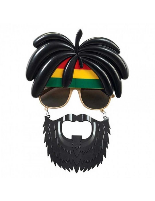 Rasta Peruklu Rasta Sakallı Bob Marley Bıyıklı Parti Gözlüğü 27x18 cm