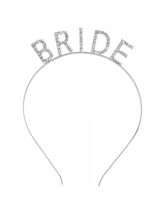 Gümüş Renk Bekarlığa Veda Kristal Taş Bride Tacı İthal 16x10 cm