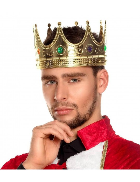 Altın Renk Yetişkin Çocuk Uyumlu Kral Tacı 60 cm