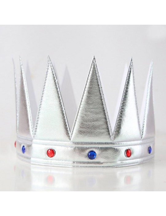 Gümüş Renk Eva Yumuşak Kral Kraliyet Tacı Yetişkin Çocuk Uyumlu 55 cm