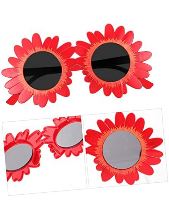 Kırmızı Renk Papatya Şekilli Parti Gözlüğü 18x10 cm