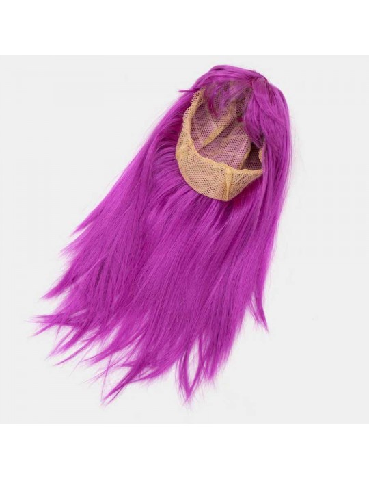 Fuşya Renk Düz Kesim Uzun Parti Peruğu Takma Saç