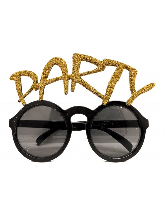 Altın Simli Party Yazılı Parti Gözlüğü Show 15x7 cm