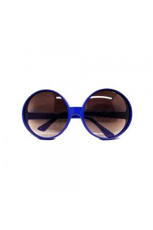 Yuvarlak Yeşilçam 80 li 90 lı Yıllar Parti Gözlüğü Retro Mavi Renk