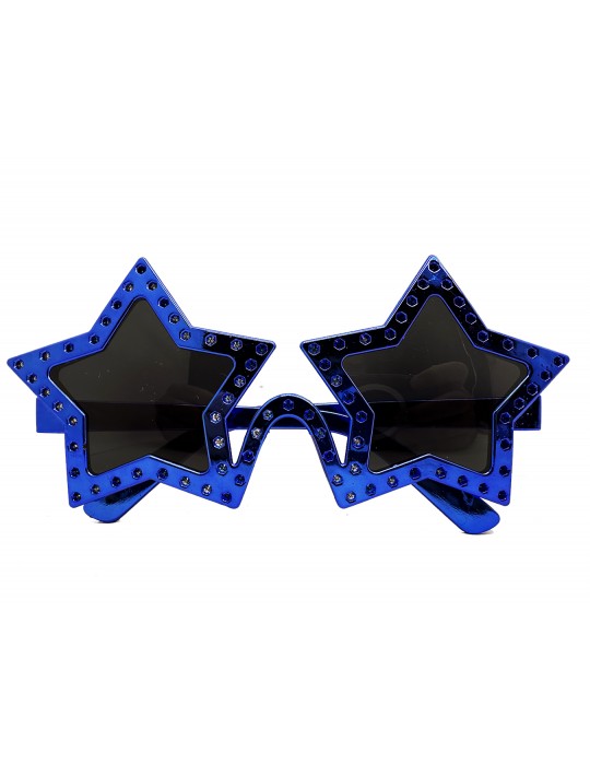 Mavi Renk Yıldız Şekil Parti Gözlüğü Retro 16X7 cm