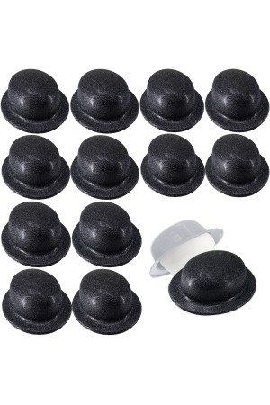 Siyah Renk Simli Melon Yuvarlak Parti Şapkası 12 Adet