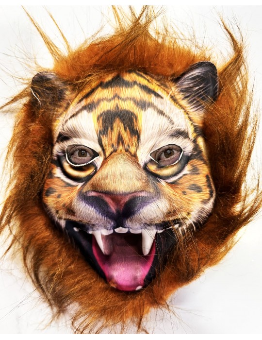 Kahverengi Saçlı Yeleli Aslan Kaplan Kurt Maskesi Mega Peluş 28 No