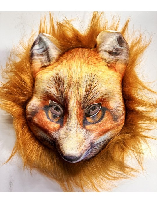 Kahverengi Peluş Saçlı Tilki Maskesi Mega Peluş 29 No