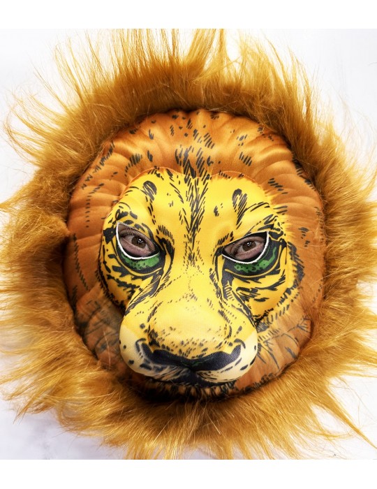 Peluş Aslan Maskesi Kahverengi Yeleli Mega Peluş 33 No