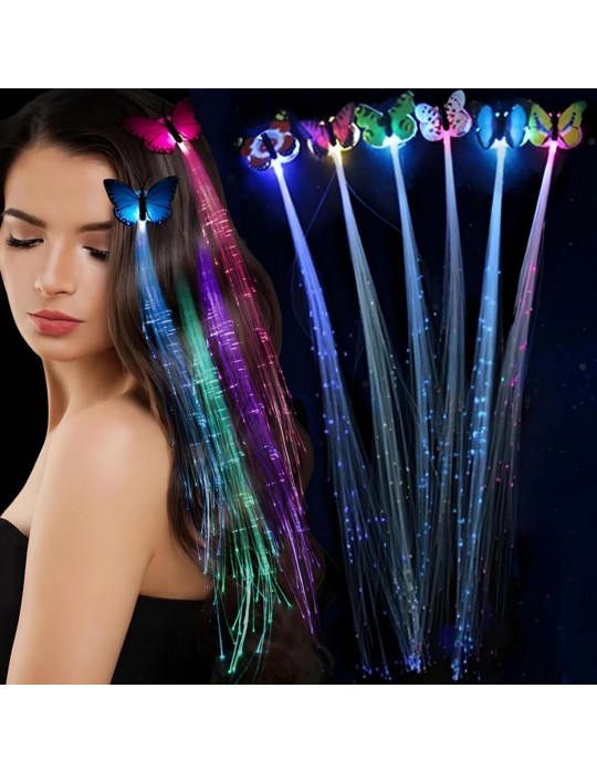 Led Fiber Optik Işıklı Saç Klipsi 1 Adet