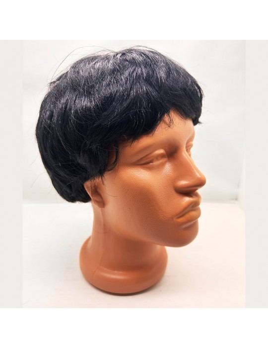 Siyah Renk Kısa Kesim İçi Astarlı Erkek Peruğu