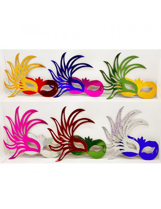 Rengarenk Kağıt Malzemeden İmal Parti Balo Maskesi 6 Adet