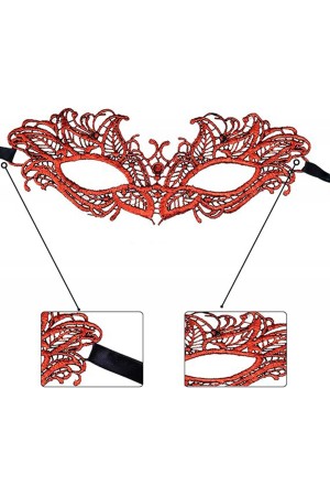Kırmızı Dantel Masquerade Maskesi 5 No