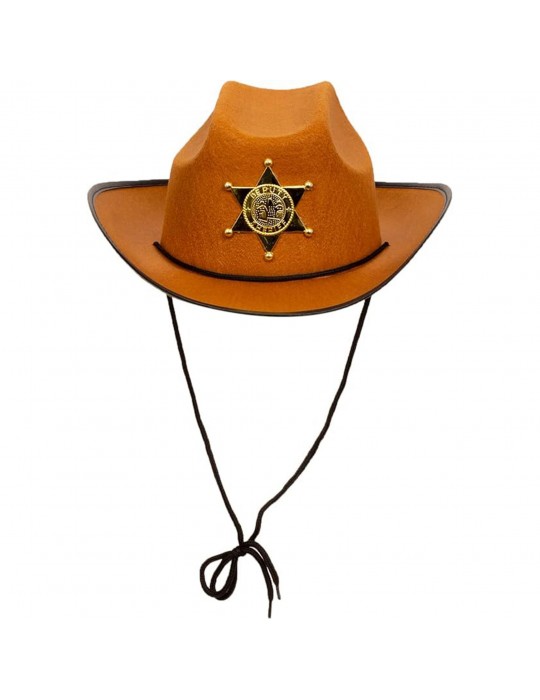 Kovboy Şerif Şapkası Kahve 12 Adet - Kostüm Parti ve Gösteri Şapkası