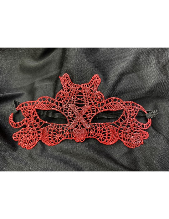Kırmızı Dantel Masquerade Maskesi Çift Taraflı 10 No