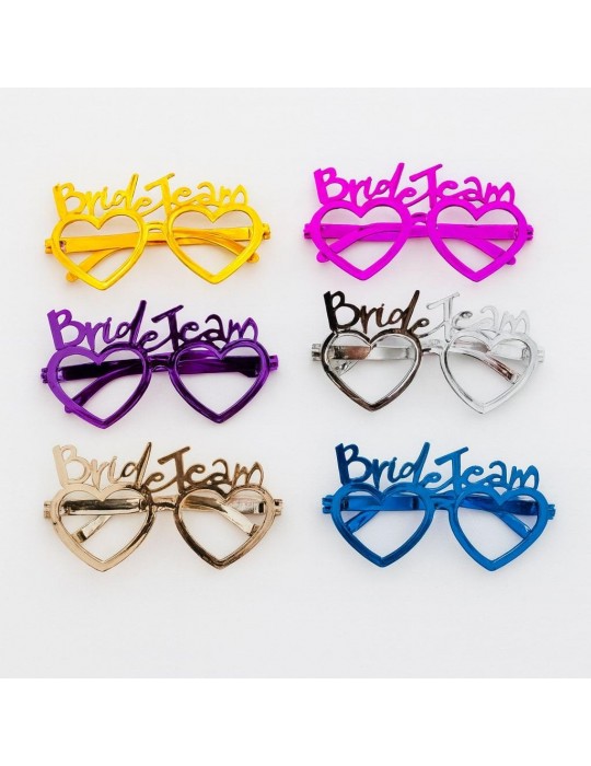 Kalpli Bride Team Gözlük Seti 6 Renk - Kına & Düğün Partileri İçin