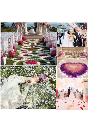 Beyaz Renk Gül Yaprağı Şekilli Konfeti 1 Paket 100 Adet