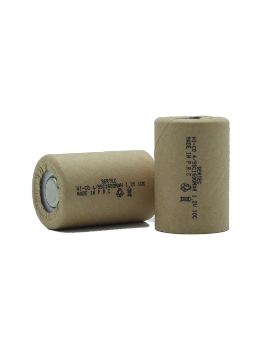 1.2V Ni-Cd 4/5 SC 1500 Mah Kağıt Şarjlı Pil 10C Başsız/Flat Head