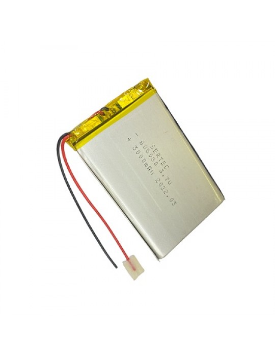 605080 3.7V 3000 mAh Li-Polymer Pil Devreli/1.5A