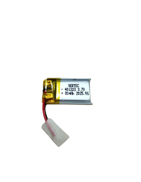 401223 3.7V 80 mAh Li-Polymer Pil (Devreli/1.5A)