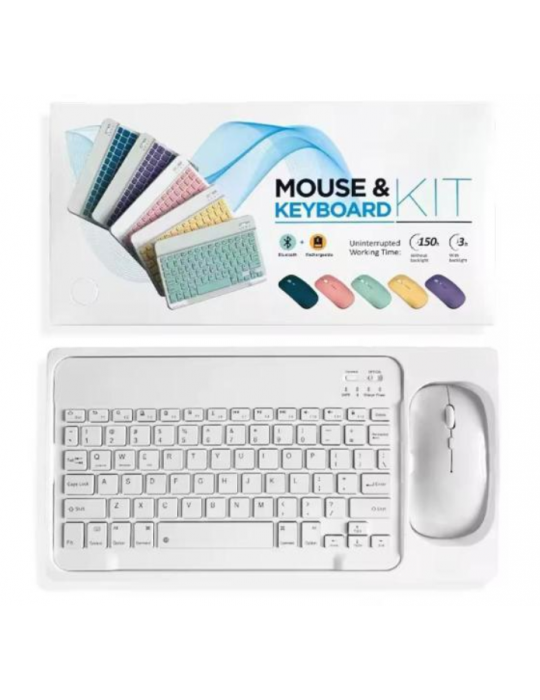 ZR20Km Beyaz Kablosuz Klavye Mouse Set