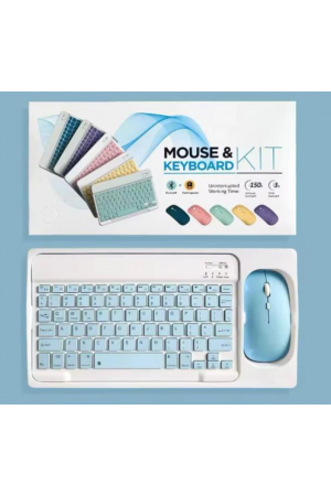 ZR20Km Mavi Kablosuz Klavye Mouse Set
