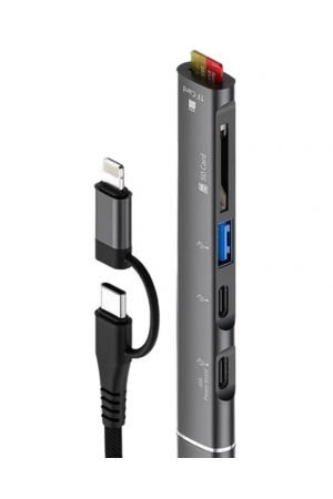 ZR563 Lightning Type-C 5 İn 1 Usb Hub Card Reader