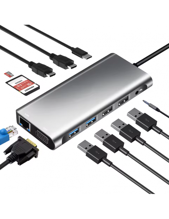 ZR610 Type-C 12 İn 1 Çift Hdmı