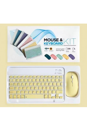ZR20Km Sarı Kablosuz Klavye Mouse Set