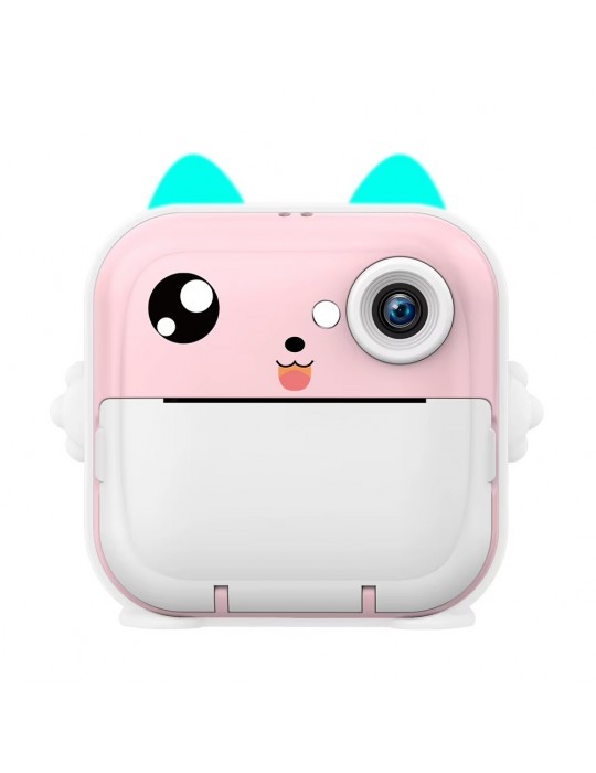 Anlık Termal Yazıcılı Dijital Çocuk Kamerası 2.0 Inc HD Şipşak Fotoğraf Makinesi AE110 Pembe
