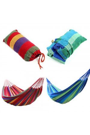 Kanvas Çantalı Hamak Çubuklu Kırmızı Çizgiler 190 x 80 CM