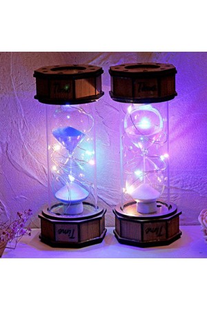 Işikli Dekoratif Ahşap Kum Saati Işikli Dekoratif Ahşap Kum Saati