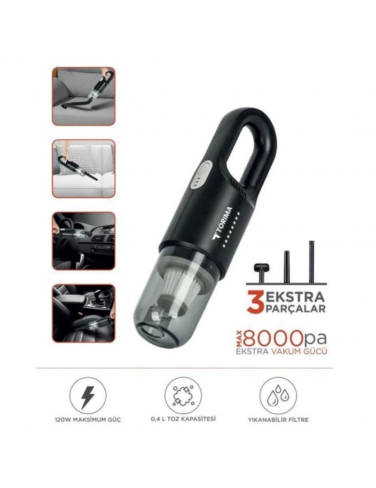 Şarjlı Araç EL Süpürgesi El Siyah A031S